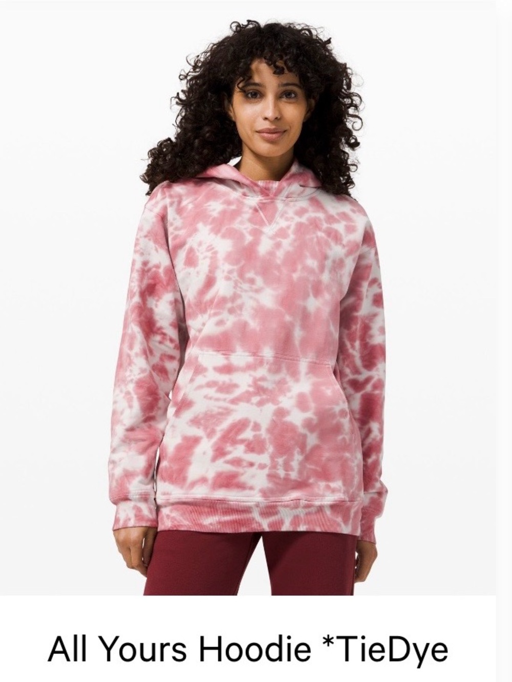 lululemon athletica Pink & White Tie-Dye Hoodie